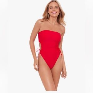 Sports Illustrated swim Red Strapless One-Piece Swimsuit women’s size L-NWT